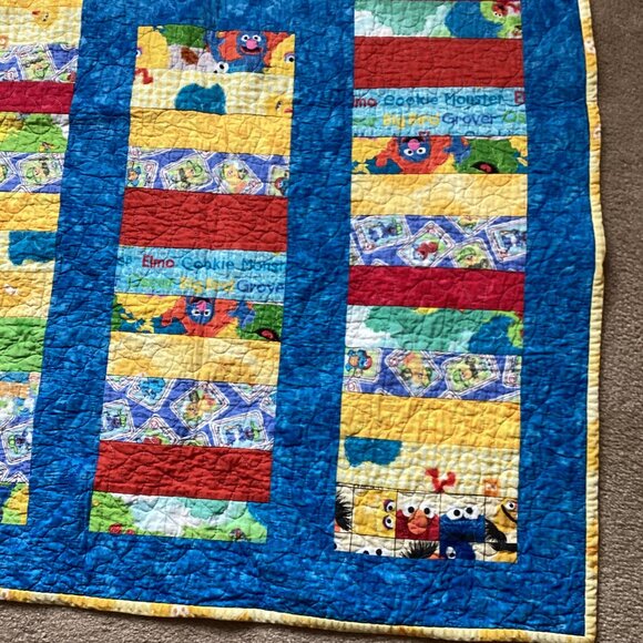 Elmo Sesame Street Handmade Baby Boy Toddler Quilt Comforter Blanket Bedding - Picture 4 of 8